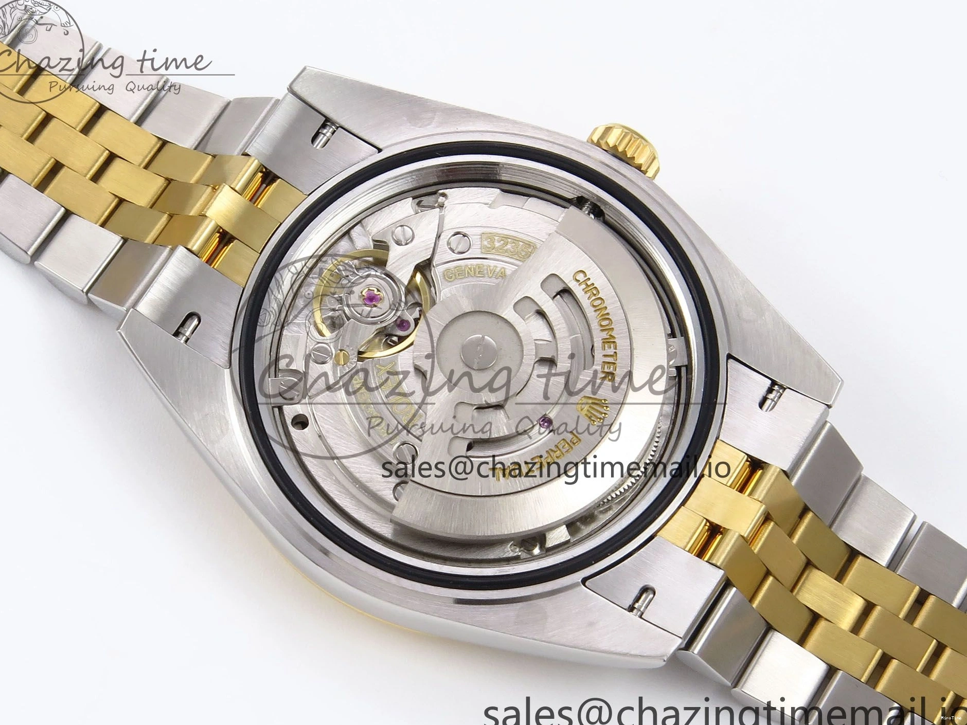 MiroTime 0127 Vibrant DateJust 41 126333 EWEF Best Edition YG Stick Dial on SS YG Jubilee Bracelet A 990